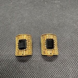 Vintage Elegant Gold and Black Earrings